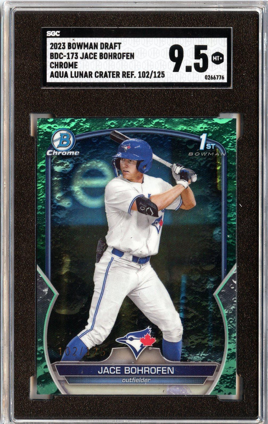 2023 #BDC-173 Jace Bohrofen Chrome Aqua Lunar Crater Refractor SGC 9.5 — Front
