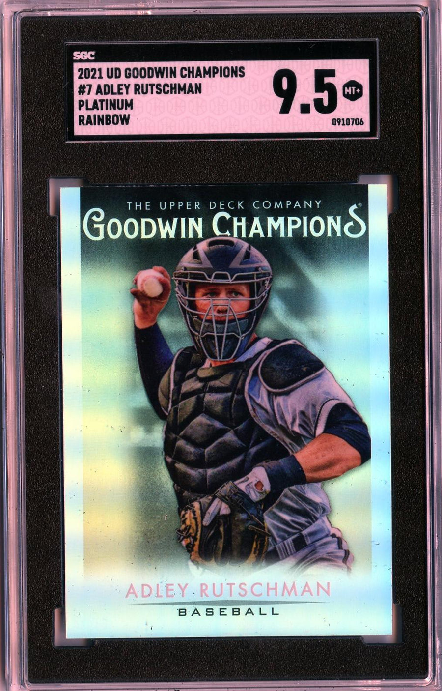 2021 Upper Deck Goodwin Champions #7 Adley Rutschman Platinum Rainbow SGC 9.5 — Front