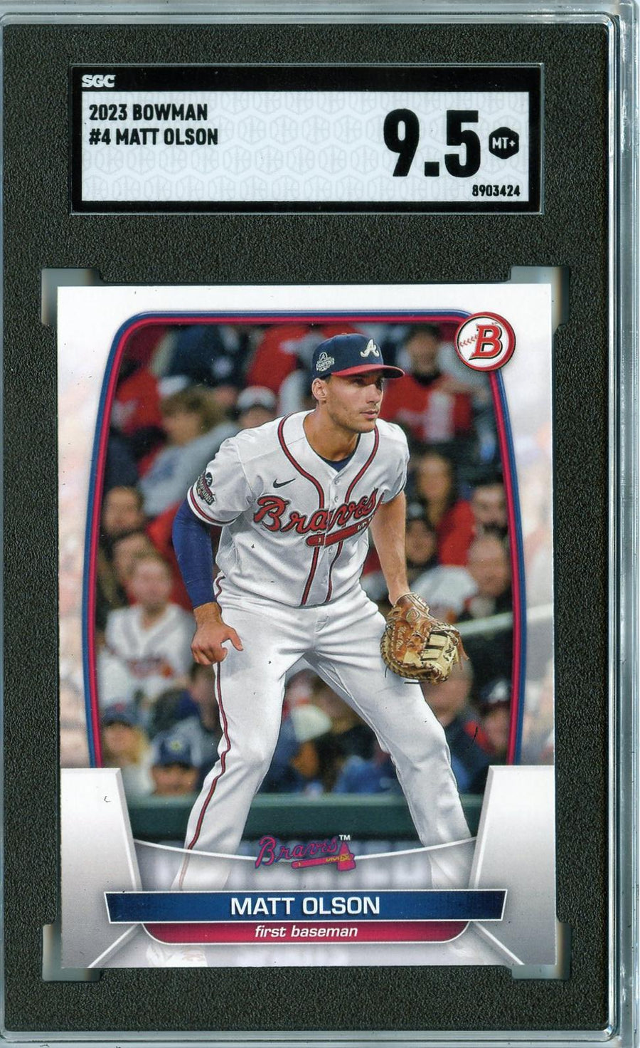 2023 Bowman #4 Matt Olson SGC 9.5 — Front