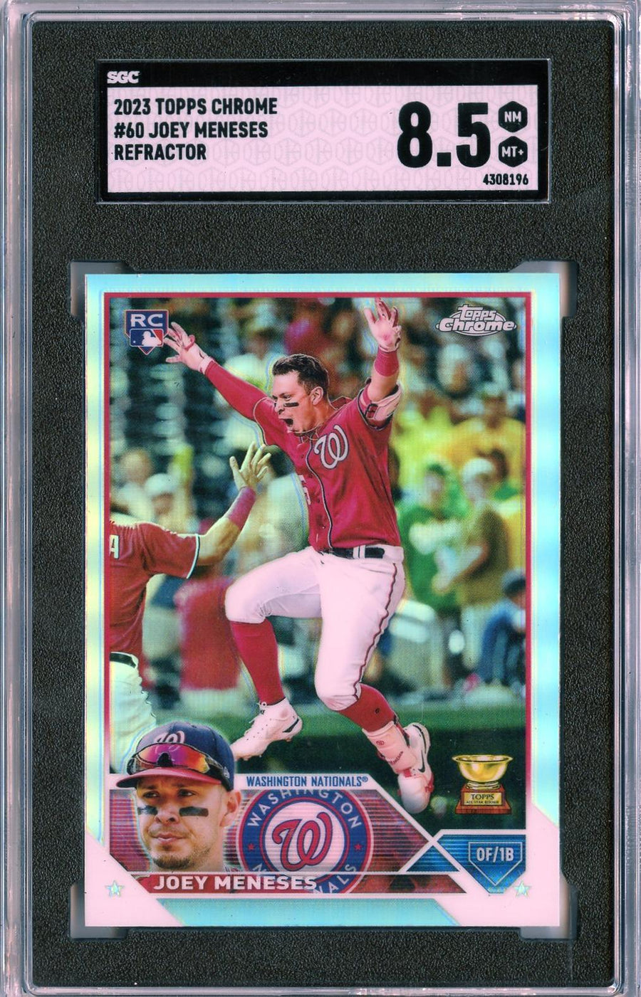 2023 Topps Chrome #60 Joey Meneses Refractors SGC 8.5 — Front