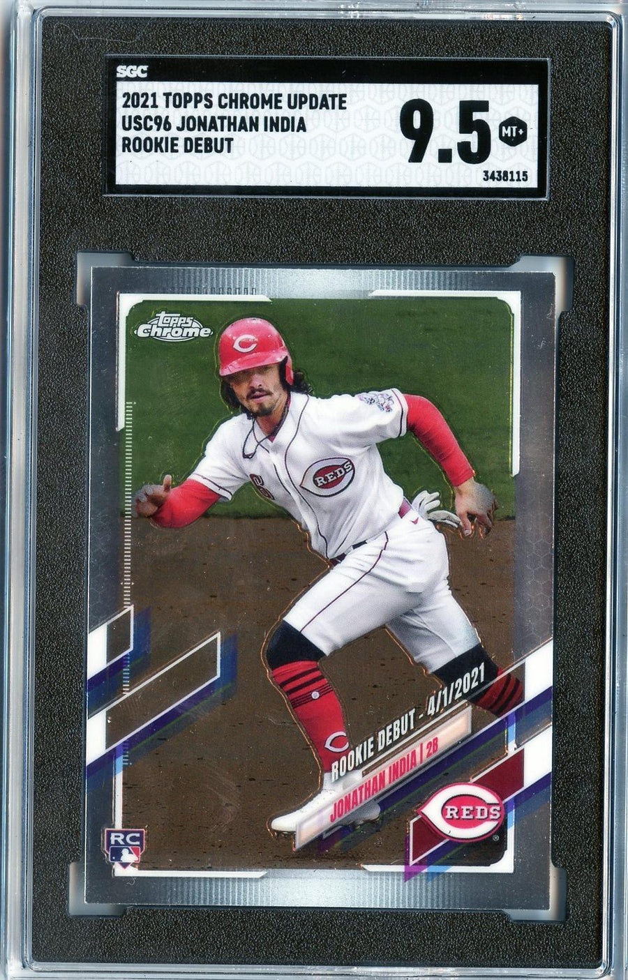 2021 Topps Chrome Update #USC96 Jonathan India RC SGC 9.5 — Front