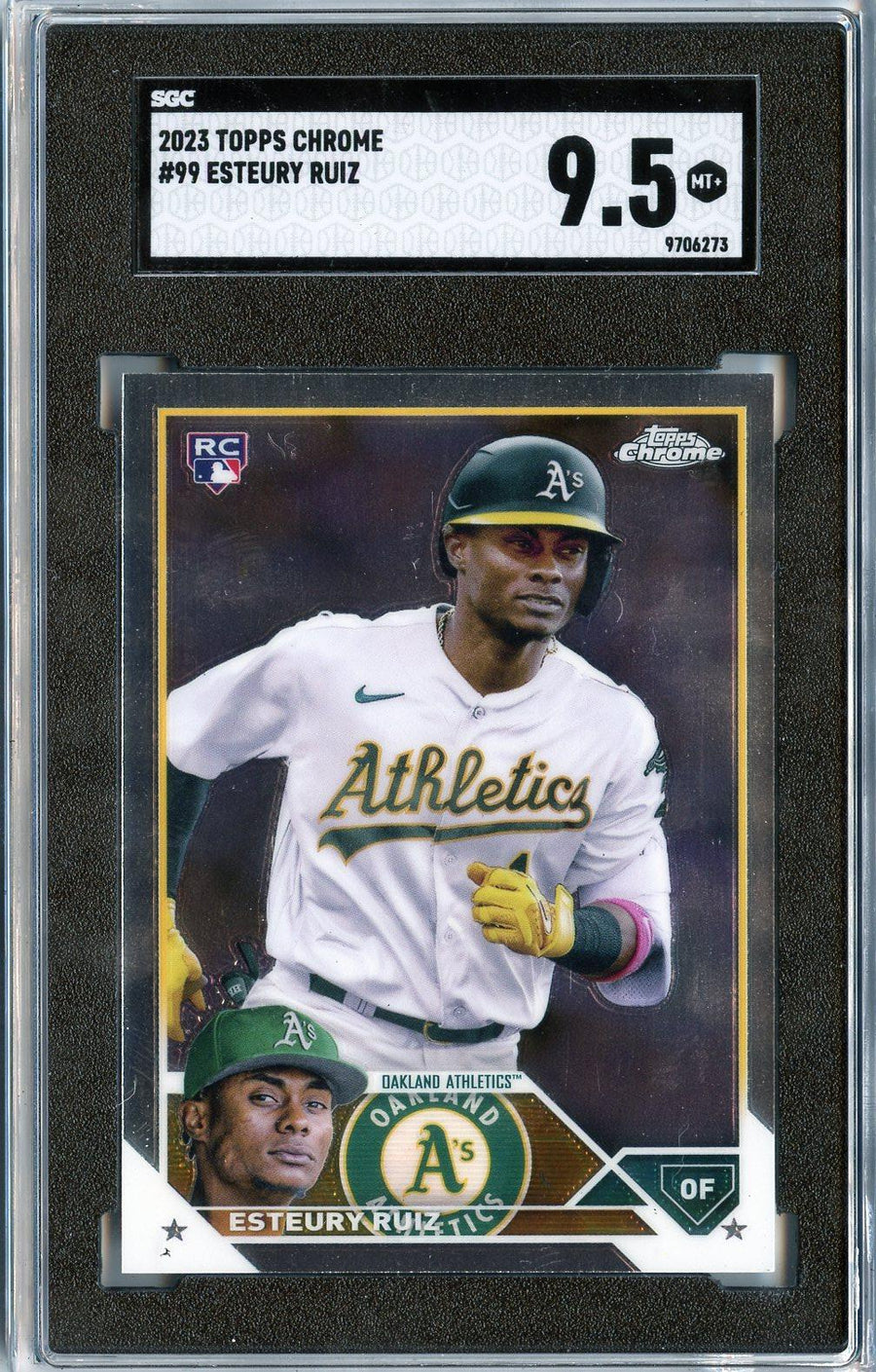 2023 Topps Chrome #99 Esteury Ruiz RC SGC 9.5 — Front