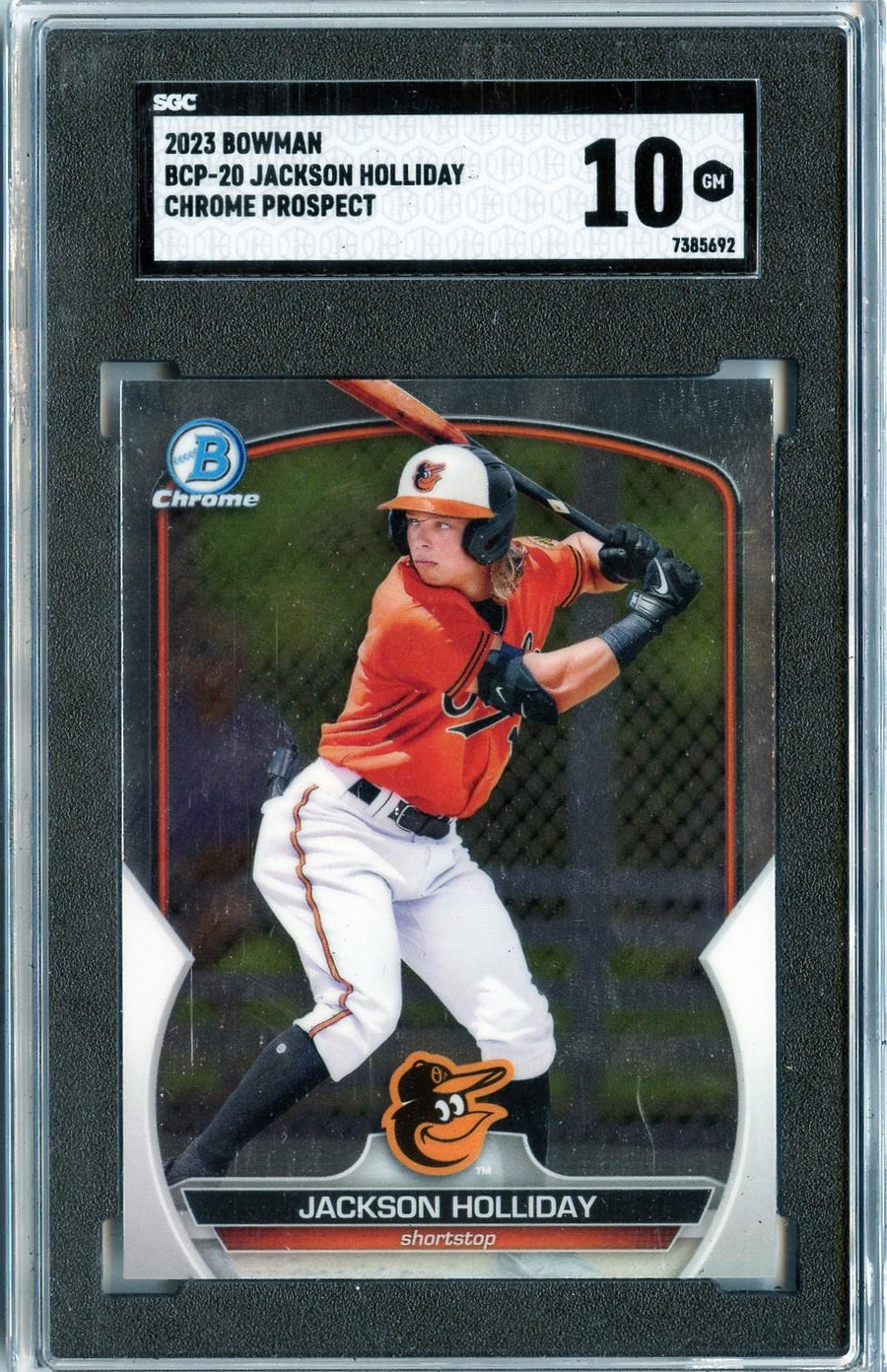 2023 Bowman #BCP-20 Jackson Holliday Chrome Prospects SGC 10 — Front