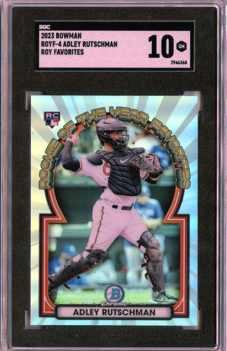 2023 Bowman #ROYF-4 Adley Rutschman Rookie of the Year Favorites SGC 10 — Front
