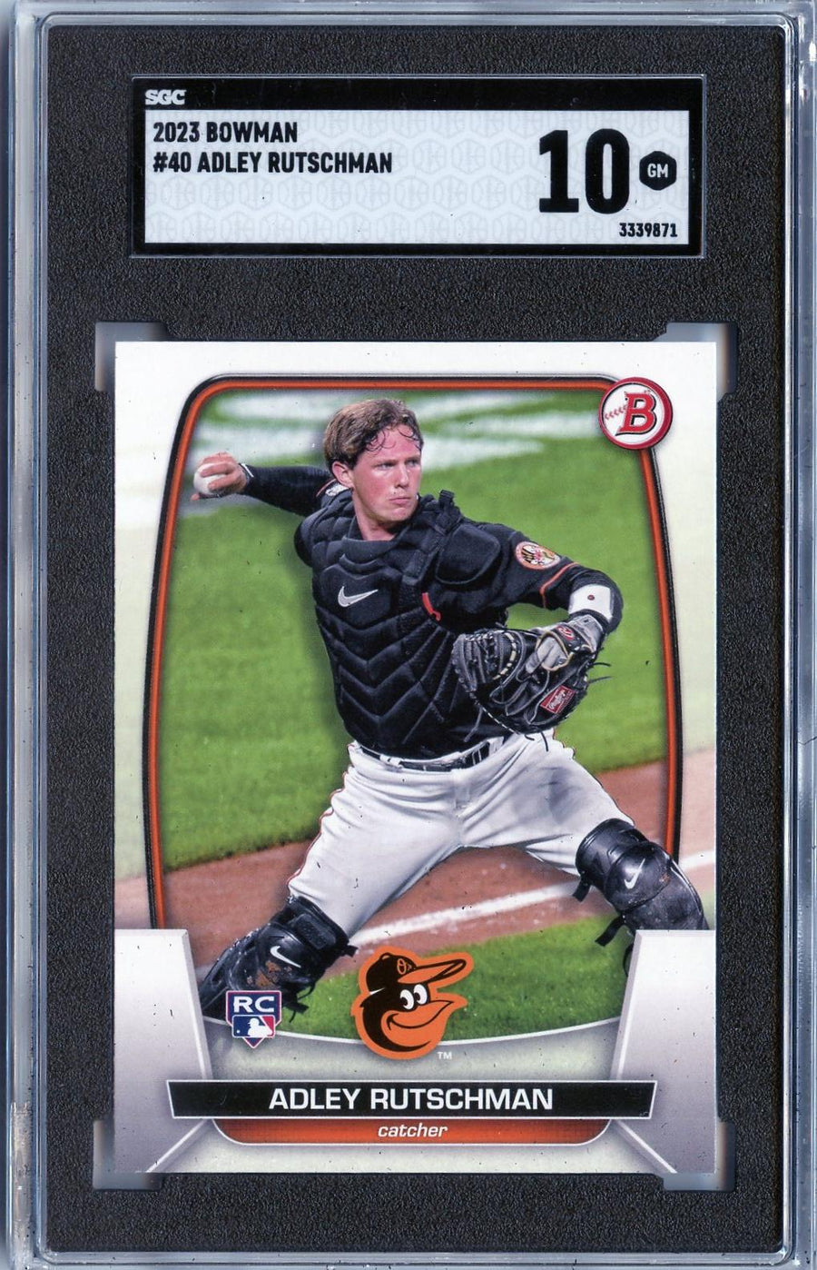 2023 Bowman #40 Adley Rutschman RC SGC 10 — Front