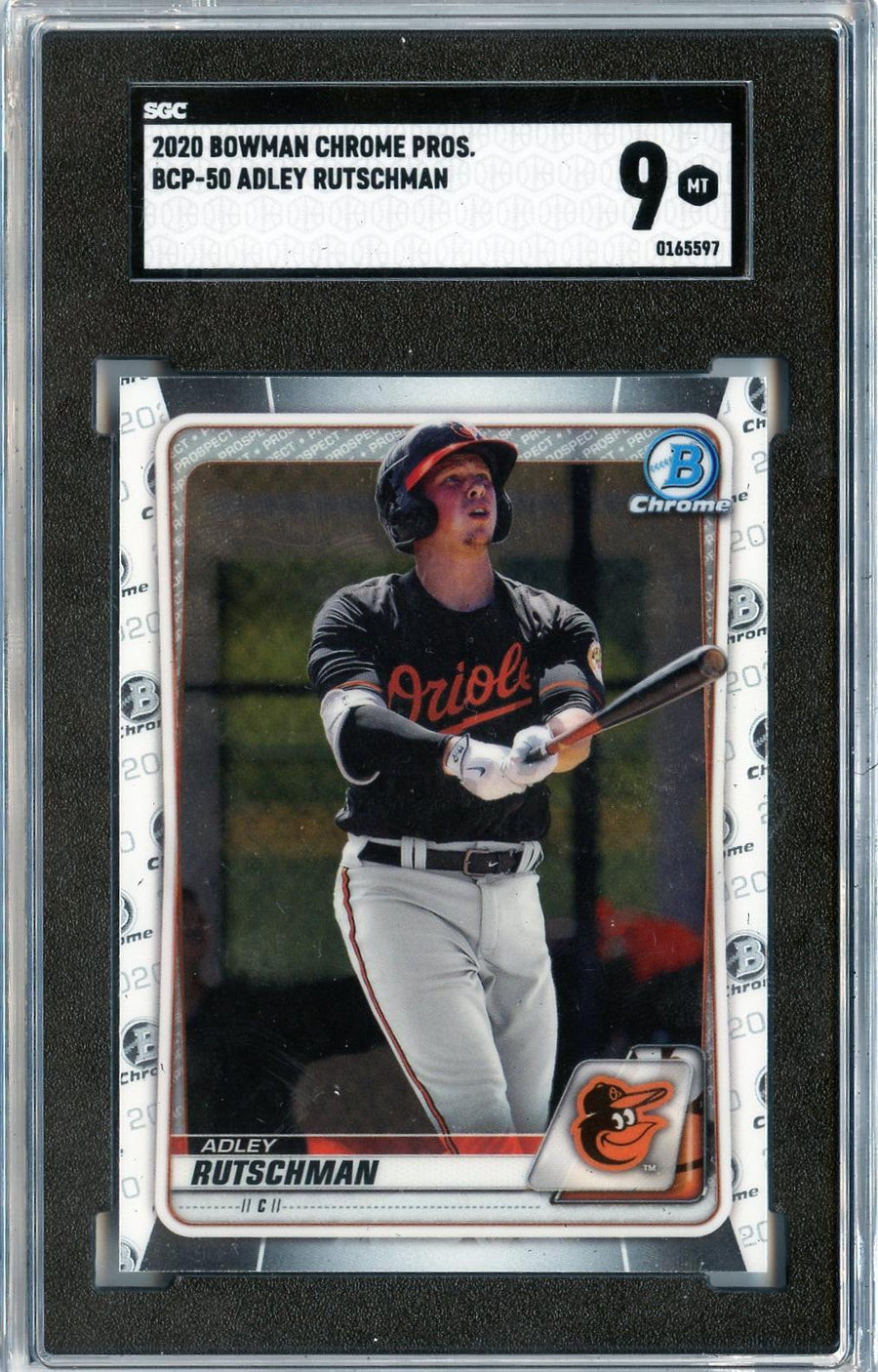 2020 Bowman #BCP-50 Adley Rutschman Chrome Prospects SGC 9 — Front