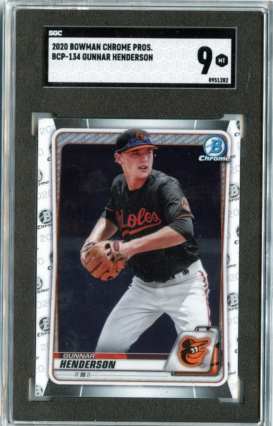 2020 Bowman #BCP-134 Gunnar Henderson Chrome Prospects SGC 9 — Front