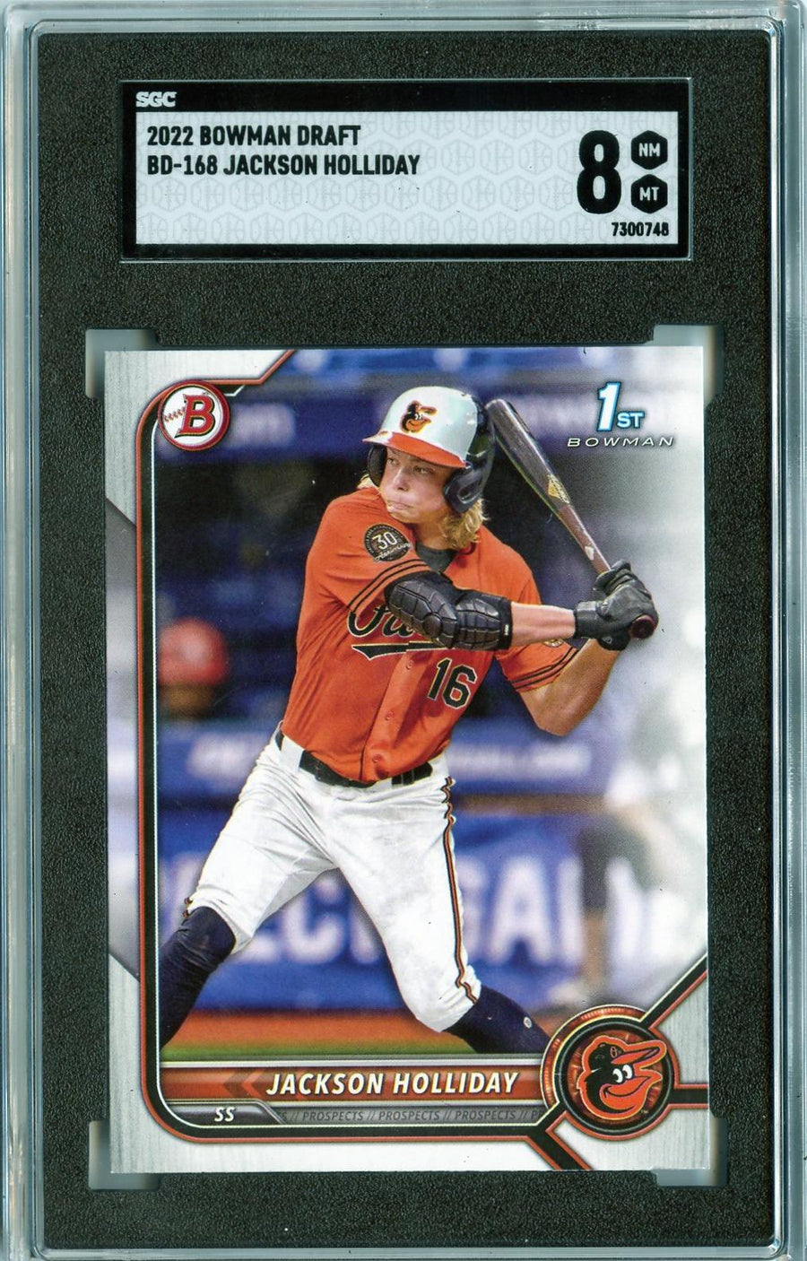 2022 Bowman Draft #BD-168 Jackson Holliday SGC 8 — Front