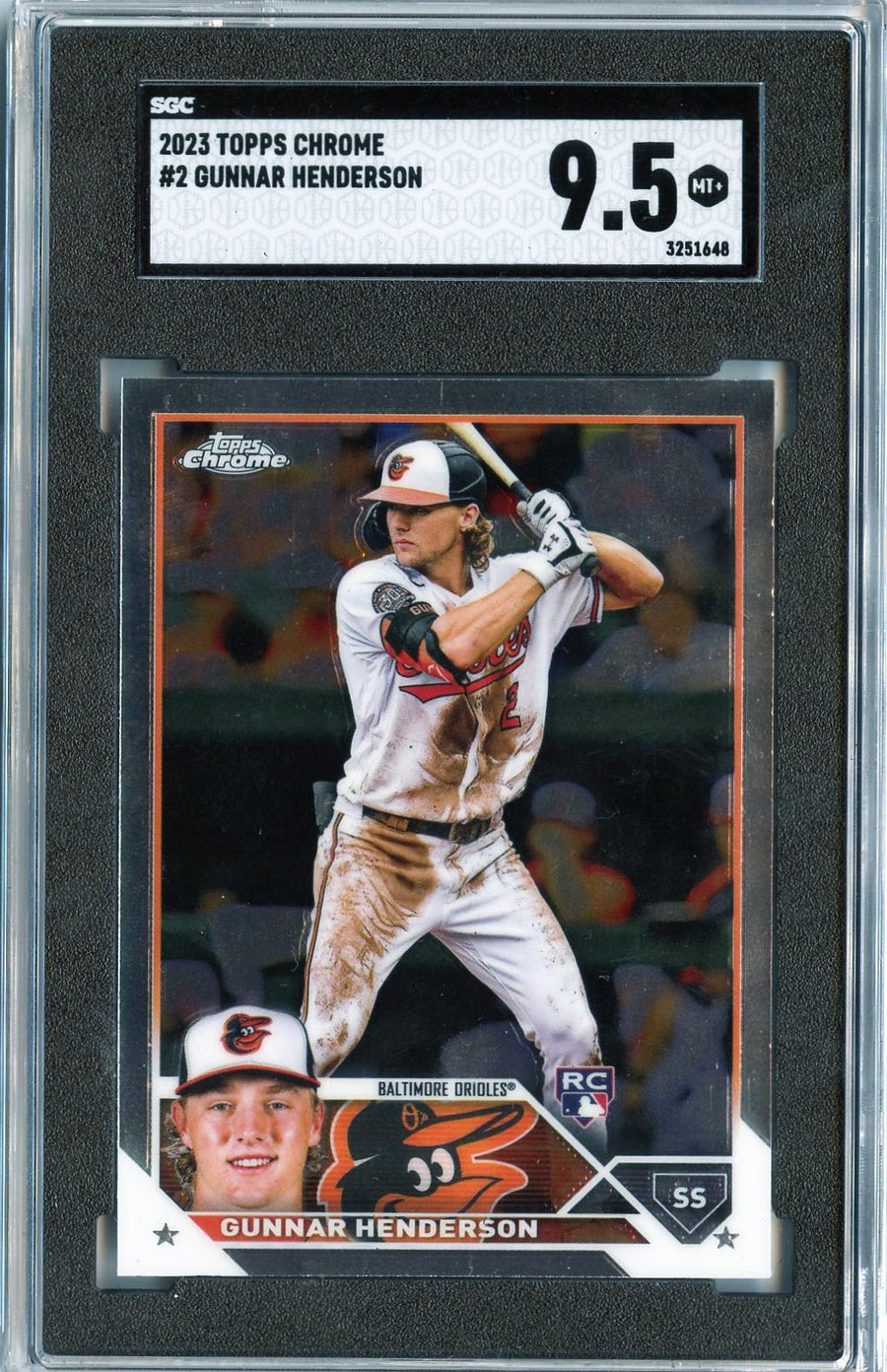 2023 Topps Chrome #2 Gunnar Henderson RC SGC 9.5 — Front