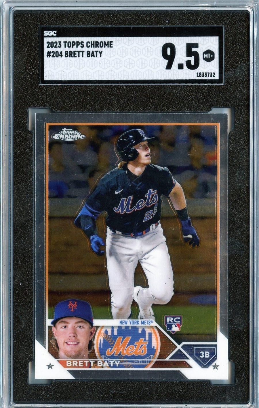 2023 Topps Chrome #204 Brett Baty RC SGC 9.5 — Front