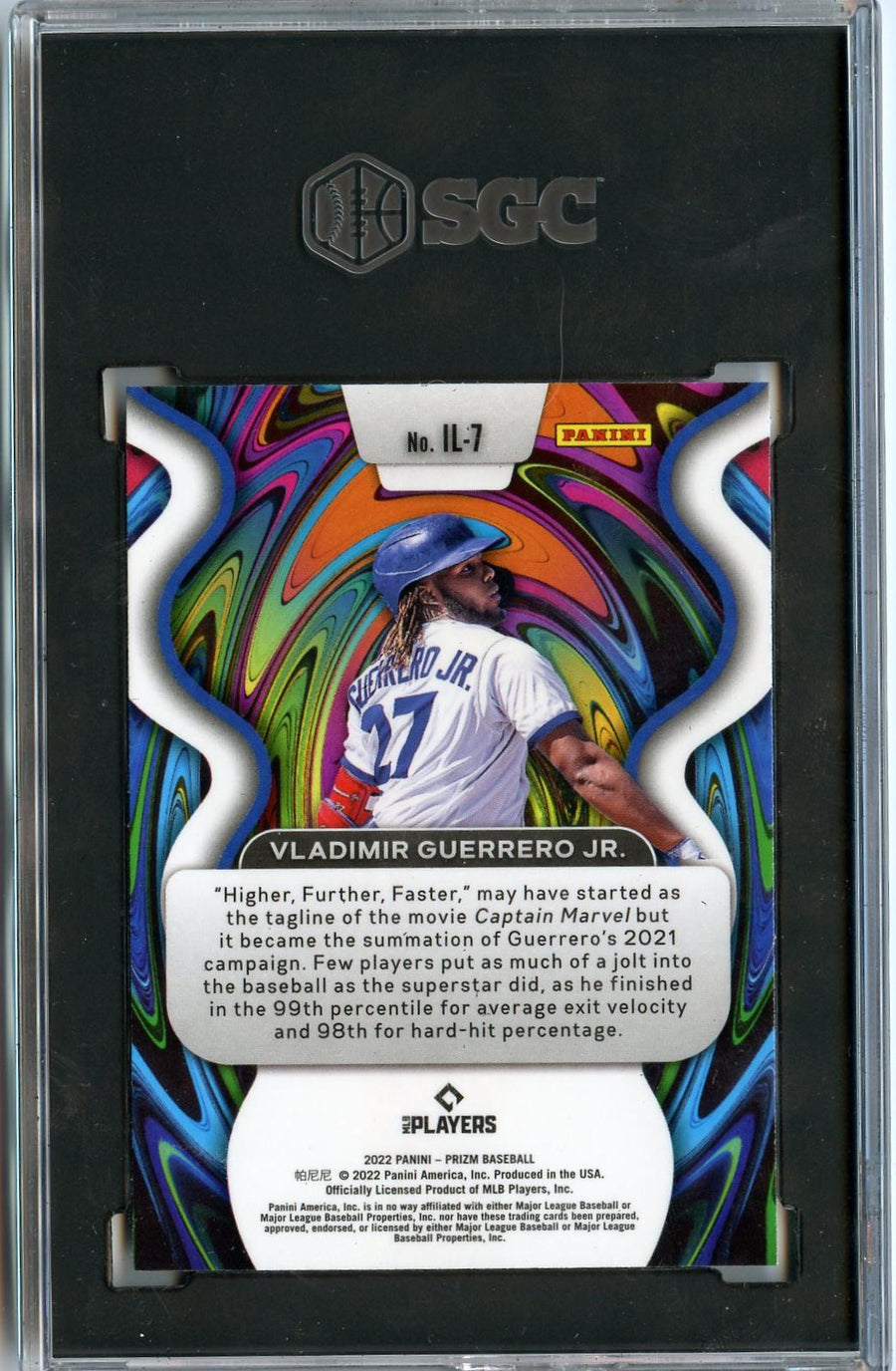 2022 Panini Prizm #IL-7 Vladimir Guerrero Jr. Illumination SGC 9 — Back