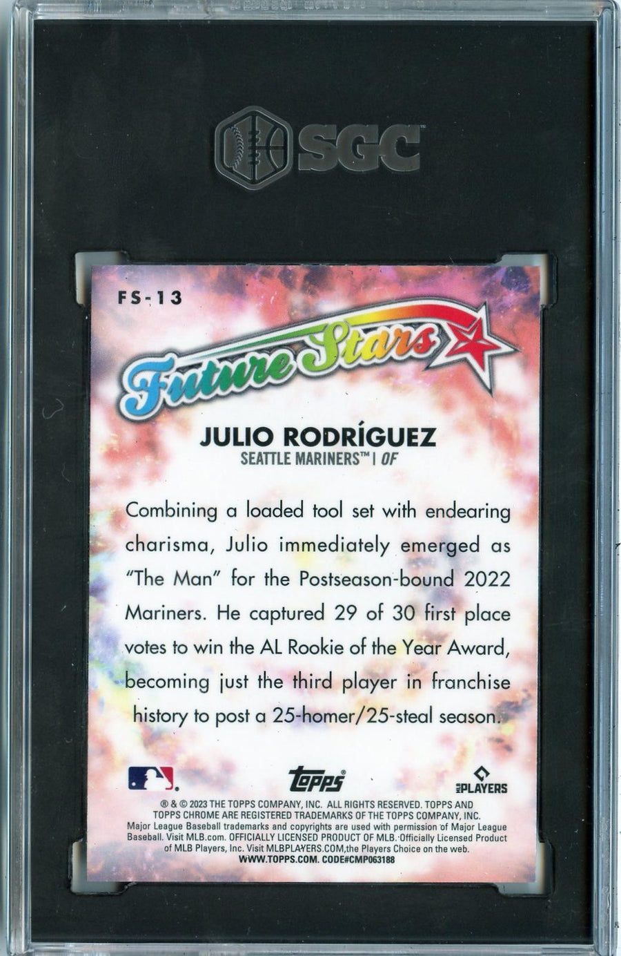 2023 Topps Chrome #FS-13 Julio Rodr������������������guez Future Stars SGC 10 — Back