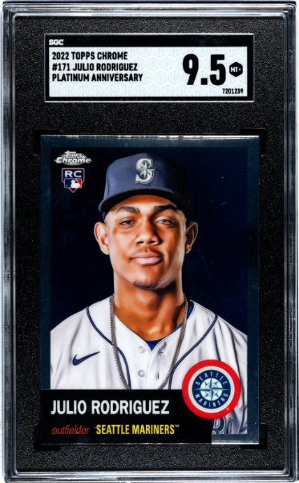 2022 Topps Chrome Platinum Anniversary #171 Julio Rodriguez RC SGC 9.5 — Front