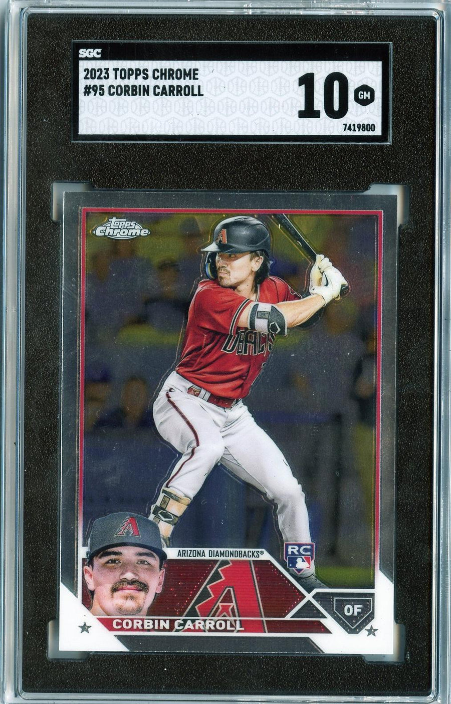 (1)2023 Topps Chrome #95 Corbin Carroll RC SGC 10 — Front