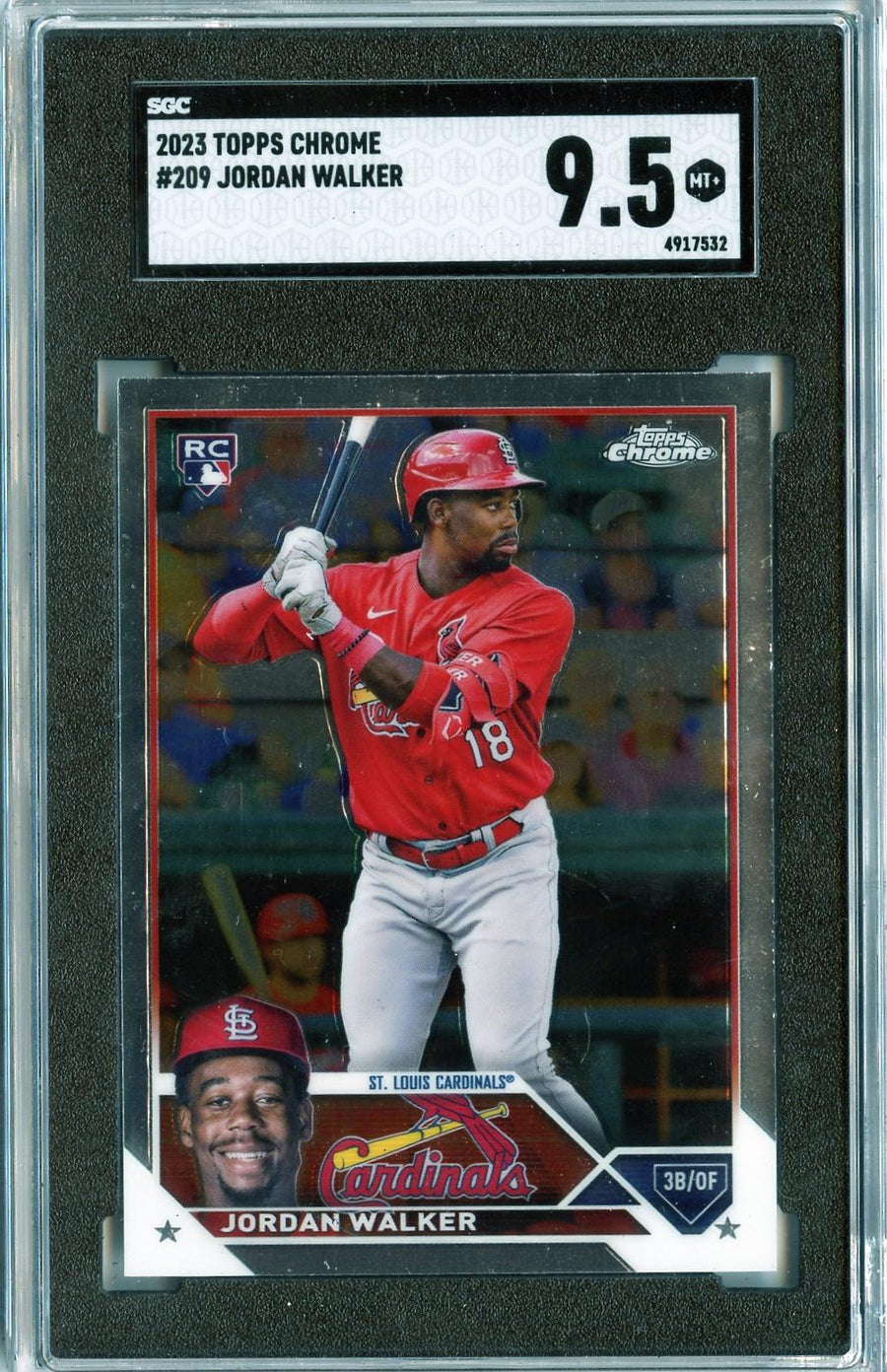 2023 Topps Chrome #209 Jordan Walker RC SGC 9.5 — Front