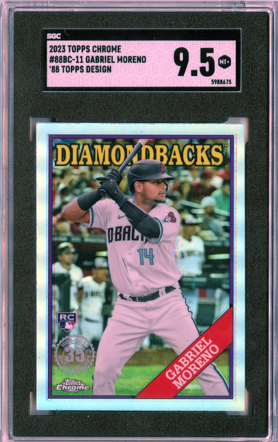 2023 #88BC-11 Gabriel Moreno 1988 Topps Chrome 35th Anniversary RC SGC 9.5 — Front