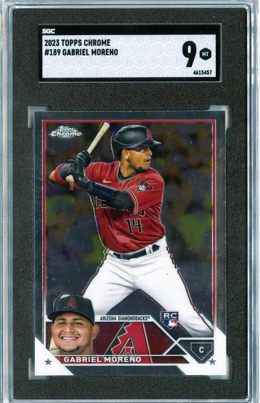 2023 Topps Chrome #189 Gabriel Moreno RC SGC 9 — Front