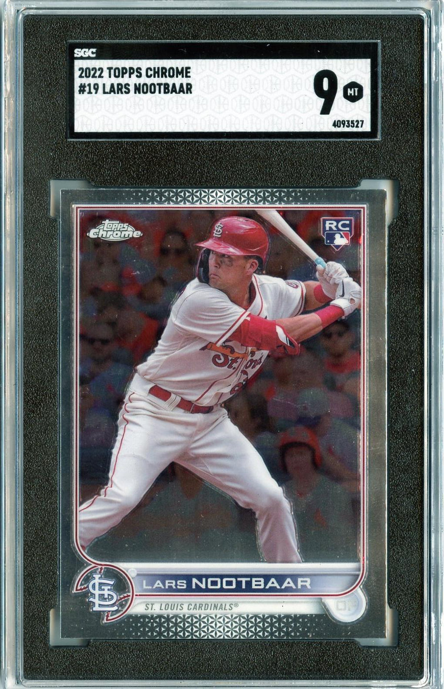 2022 Topps Chrome #19 Lars Nootbaar RC SGC 9 — Front