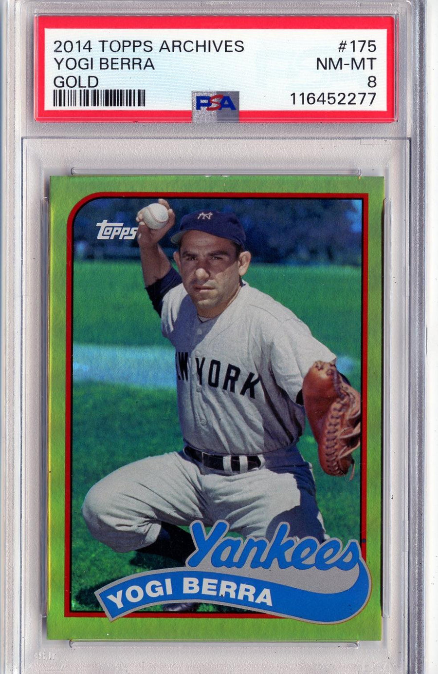 2014 Topps Archives #175 Yogi Berra Gold PSA 8 — Front