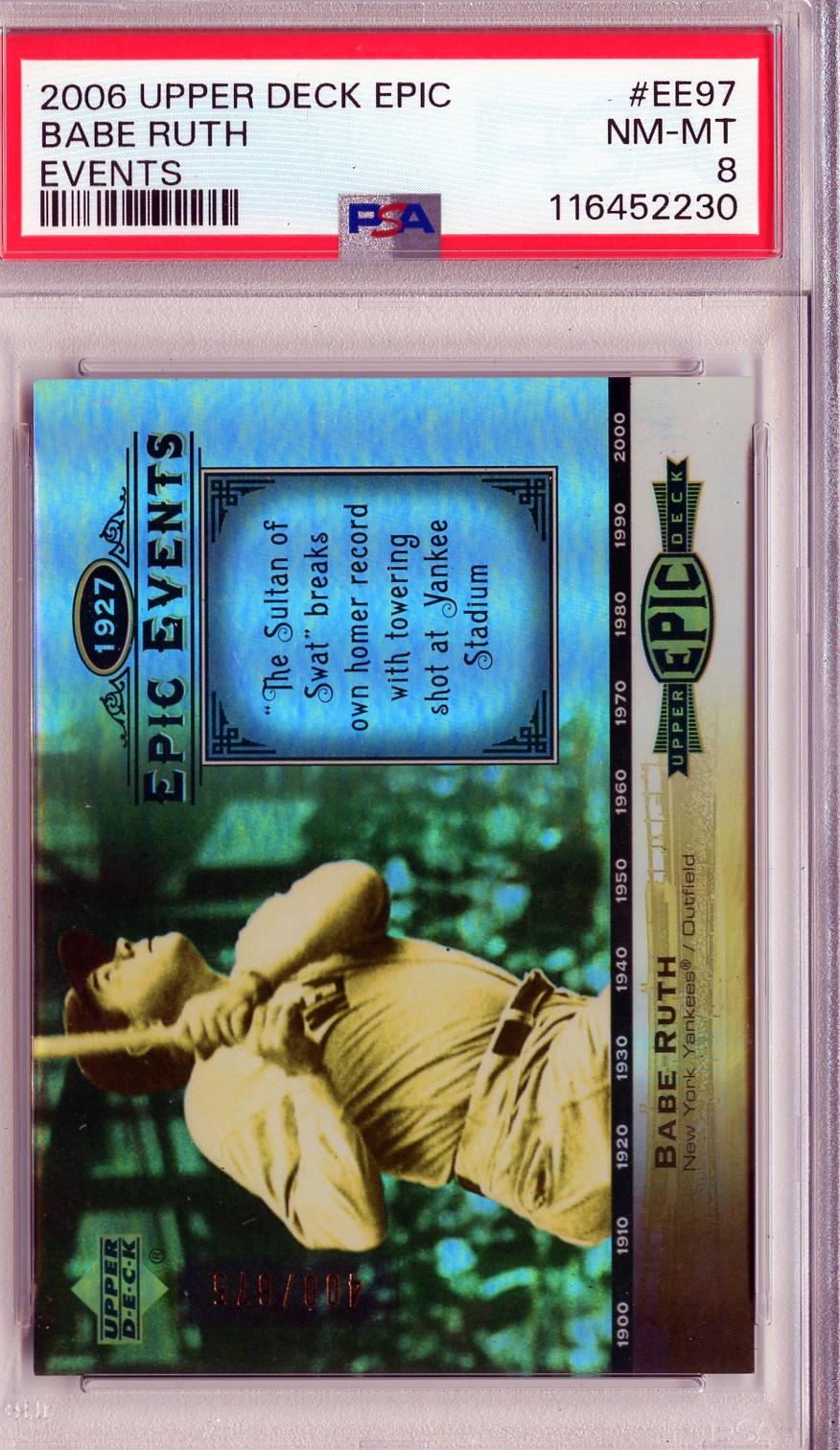 2006 Upper Deck Epic #EE97 Babe Ruth Events PSA 8 — Front