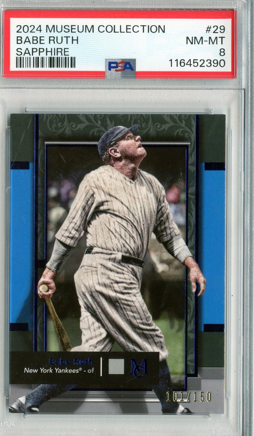 2024 Topps Museum Collection #29 Babe Ruth Sapphire PSA 8 — Front