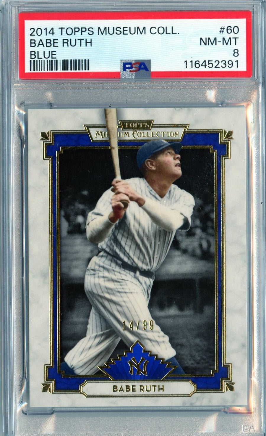 2014 Topps Museum Collection #60 Babe Ruth Green PSA 8 — Front
