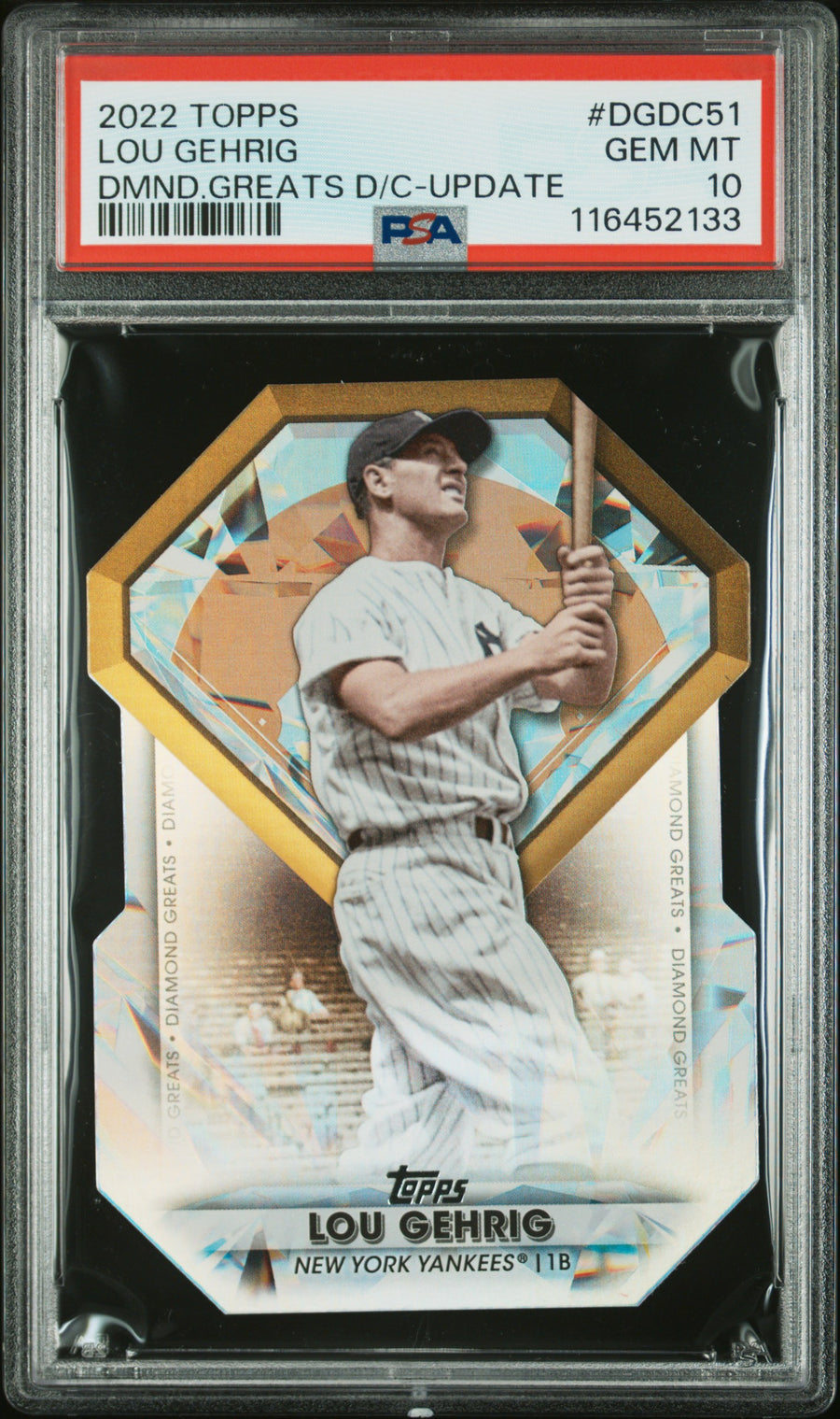 2022 Topps Diamond Greats Die-Cuts Update #DGDC51 Lou Gehrig PSA 10 — Front