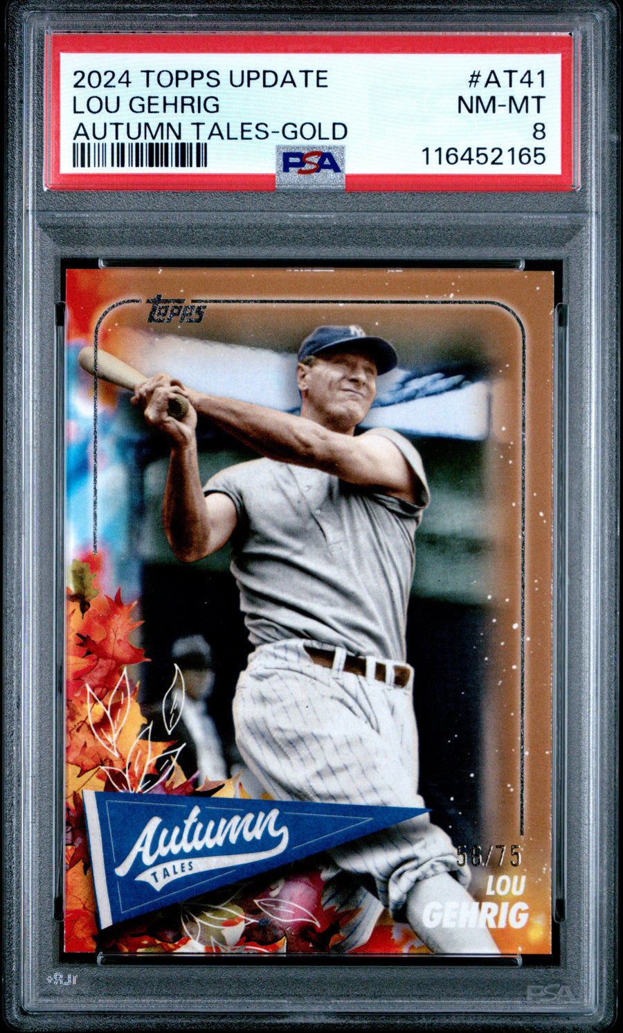 2024 Topps Update Autumn Tales #AT41 Lou Gehrig Autumn Tales-Gold PSA 8 — Front