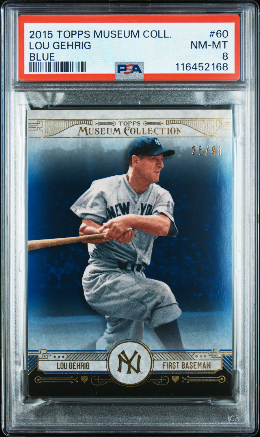 2015 Topps Museum Collection #60 Lou Gehrig Blue PSA 8 — Front