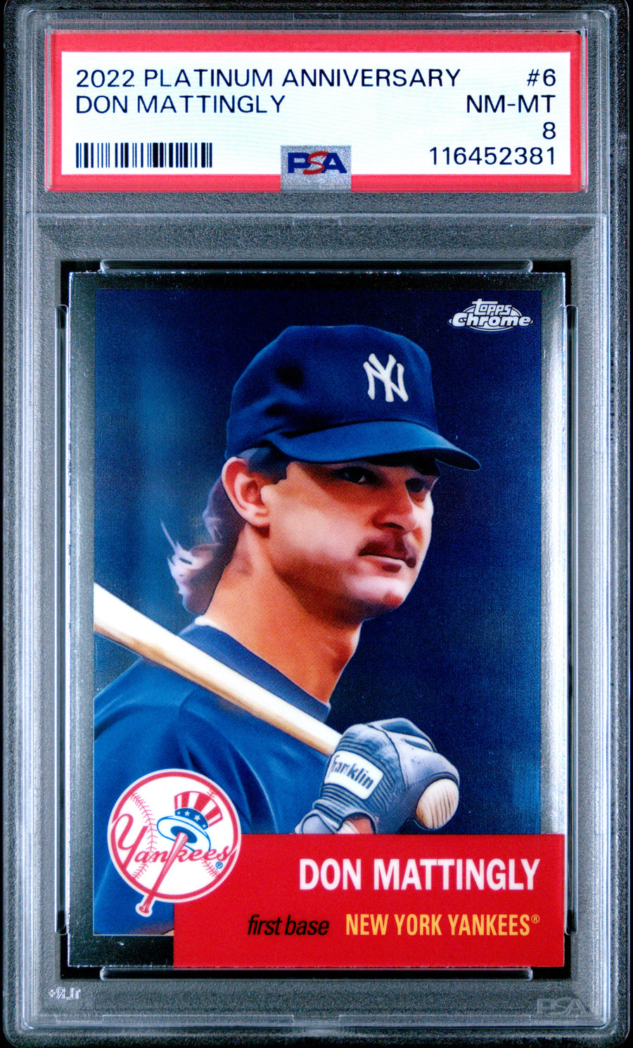 2022 Topps Chrome Platinum Anniversary #6 Don Mattingly PSA 8 — Front