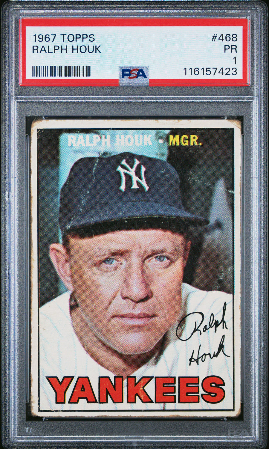 1967 Topps #468 Ralph Houk PSA 1 — Front