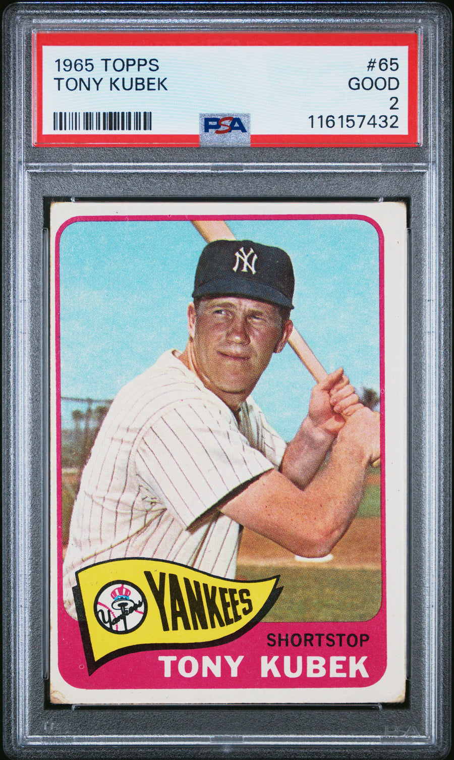 1965 Topps #65 Tony Kubek PSA 2 — Front
