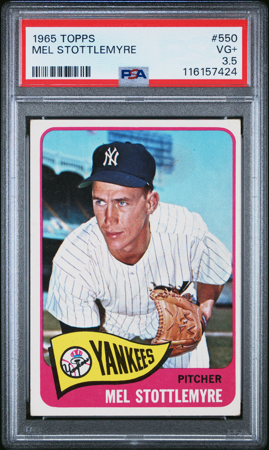 1965 Topps #550 Mel Stottlemyre PSA 3.5 — Front