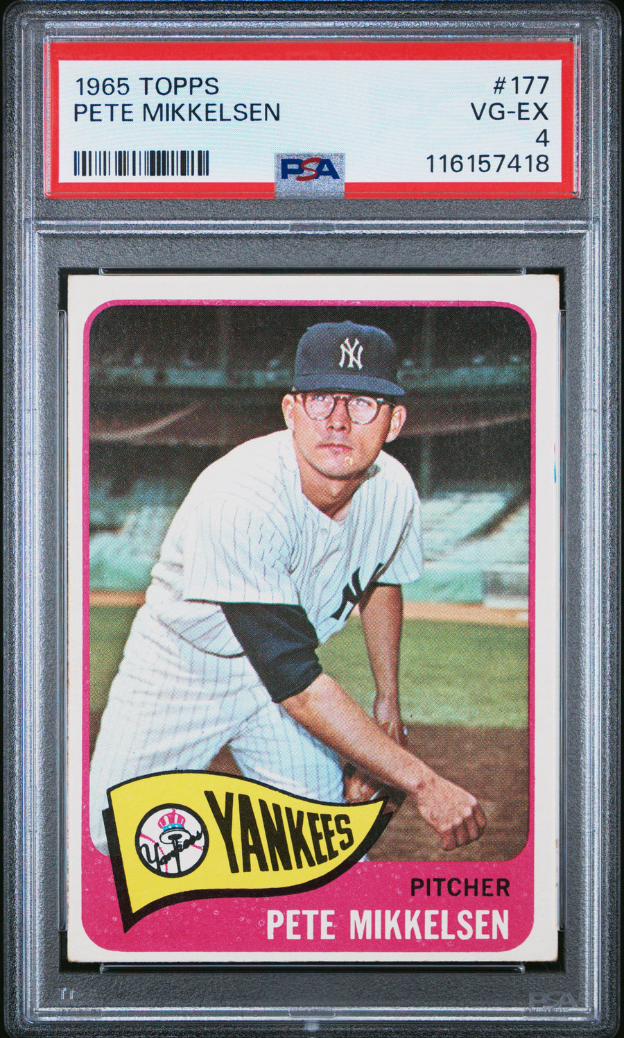 1965 Topps #177 Pete Mikkelsen PSA 4 — Front