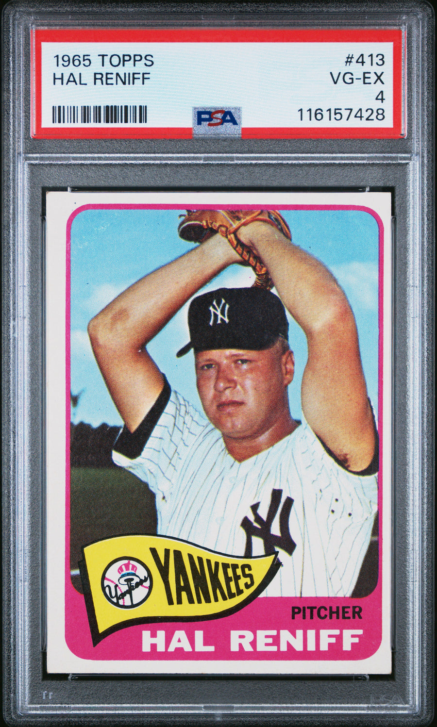 1965 Topps #413 Hal Reniff PSA 4 — Front