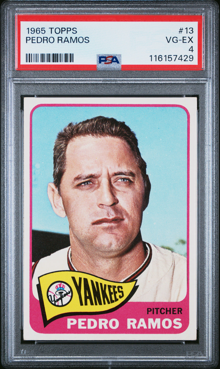 1965 Topps #13 Pedro Ramos PSA 4 — Front