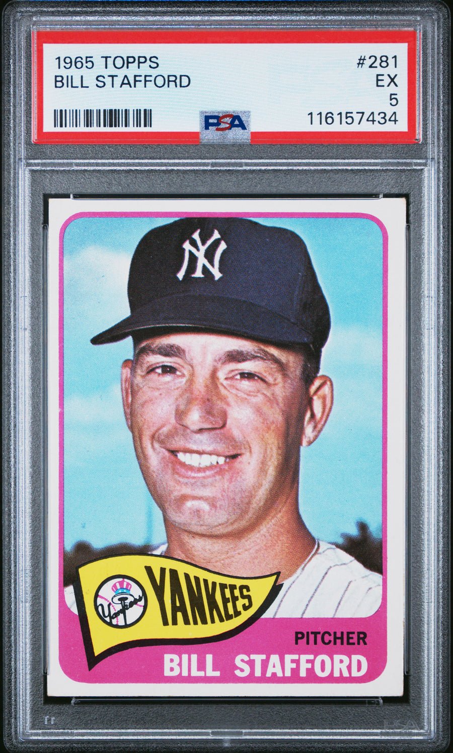 1965 Topps #281 Bill Stafford PSA 5 — Front