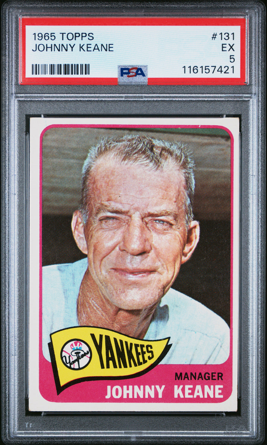 1965 Topps #131 Johnny Keane PSA 5 — Front