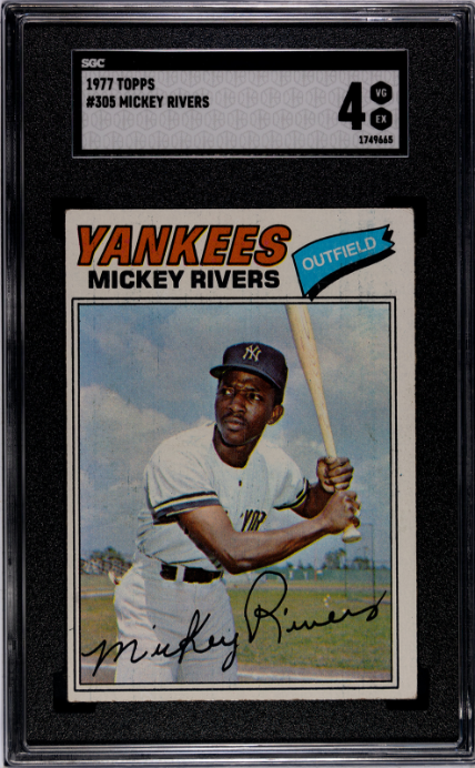 1977 Topps #305 Mickey Rivers SGC 4 — Front
