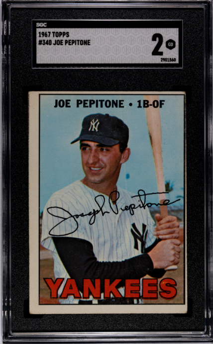 1967 Topps #340 Joe Pepitone SGC 2 — Front