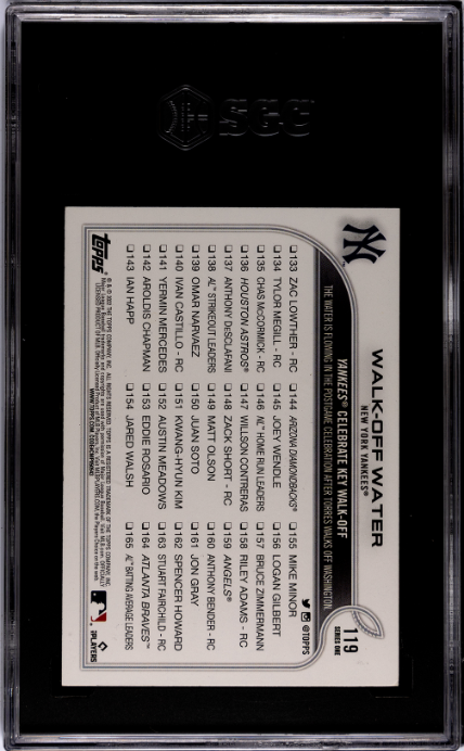 2022 Topps #119 Walk-Off Water SGC 8 — Back