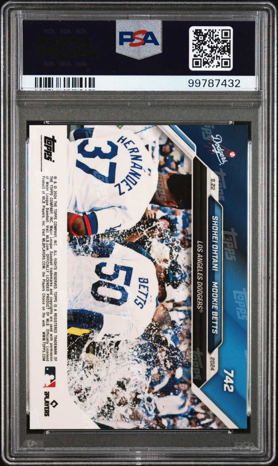 (3)2024 Topps Now #742 Ohtani/Betts PSA 9 — Back