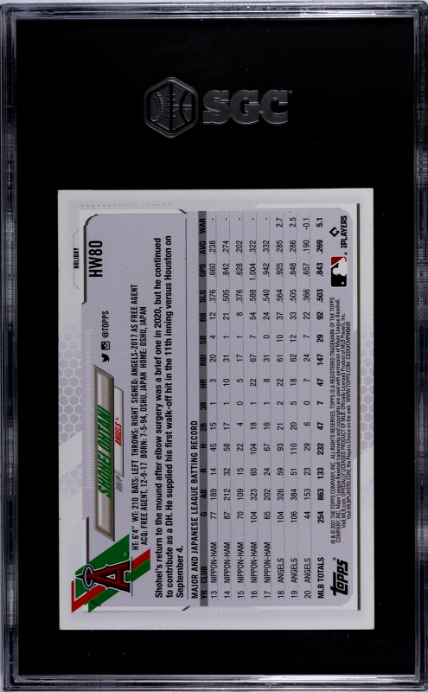 2021 Topps Holiday #HW80 Shohei Ohtani SGC 7 — Back