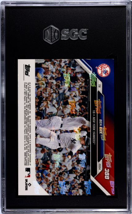 2024 Topps Now #388 Ben Rice Purple SGC 10 — Back