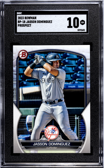 2023 Bowman #BP-18 Jasson Dominguez Prospect SGC 10 — Front