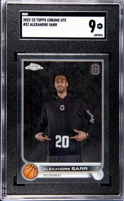 2022-23 Topps Chrome Overtime Elite #52 Alexandre Sarr SGC 9 — Front
