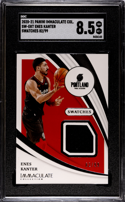 2020-21 Panini Immaculate Col. #SW-EKT Enes Kanter Swatches SGC 8.5 — Front