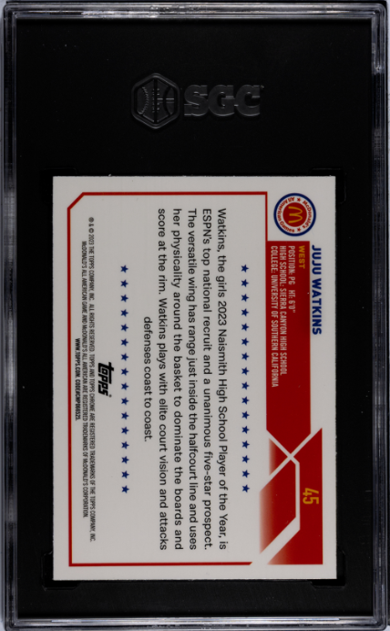 2023 Topps Chrome Mcdonald's All-American #45 Juju Watkins SGC 9.5 — Back