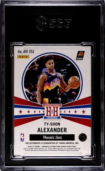 2020-21 Panini Chronicles #HH-TSA Ty-Shon Alexander Hometown Heroes Auto. RC SGC 9-10 — Back