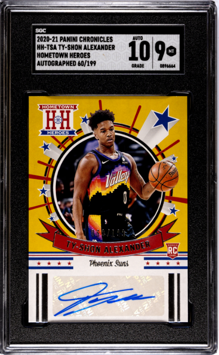 2020-21 Panini Chronicles #HH-TSA Ty-Shon Alexander Hometown Heroes Auto. RC SGC 9-10 — Front